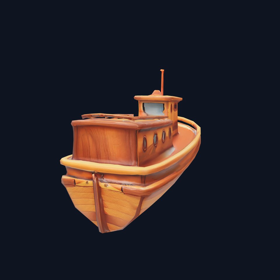 Wooden Tugboat Model Pack for Rendering and Games